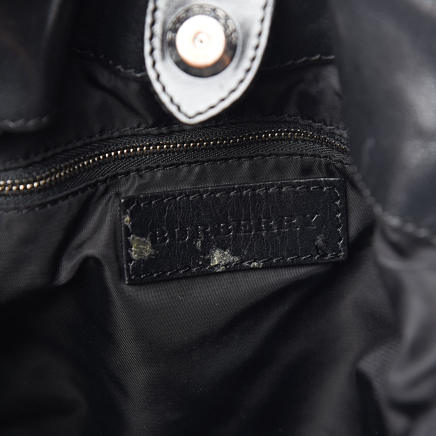 Burberry Nylon Beat Check Studded Hobo Black 6 of 22