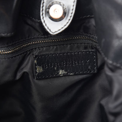 Burberry Nylon Beat Check Studded Hobo Black 6 of 22