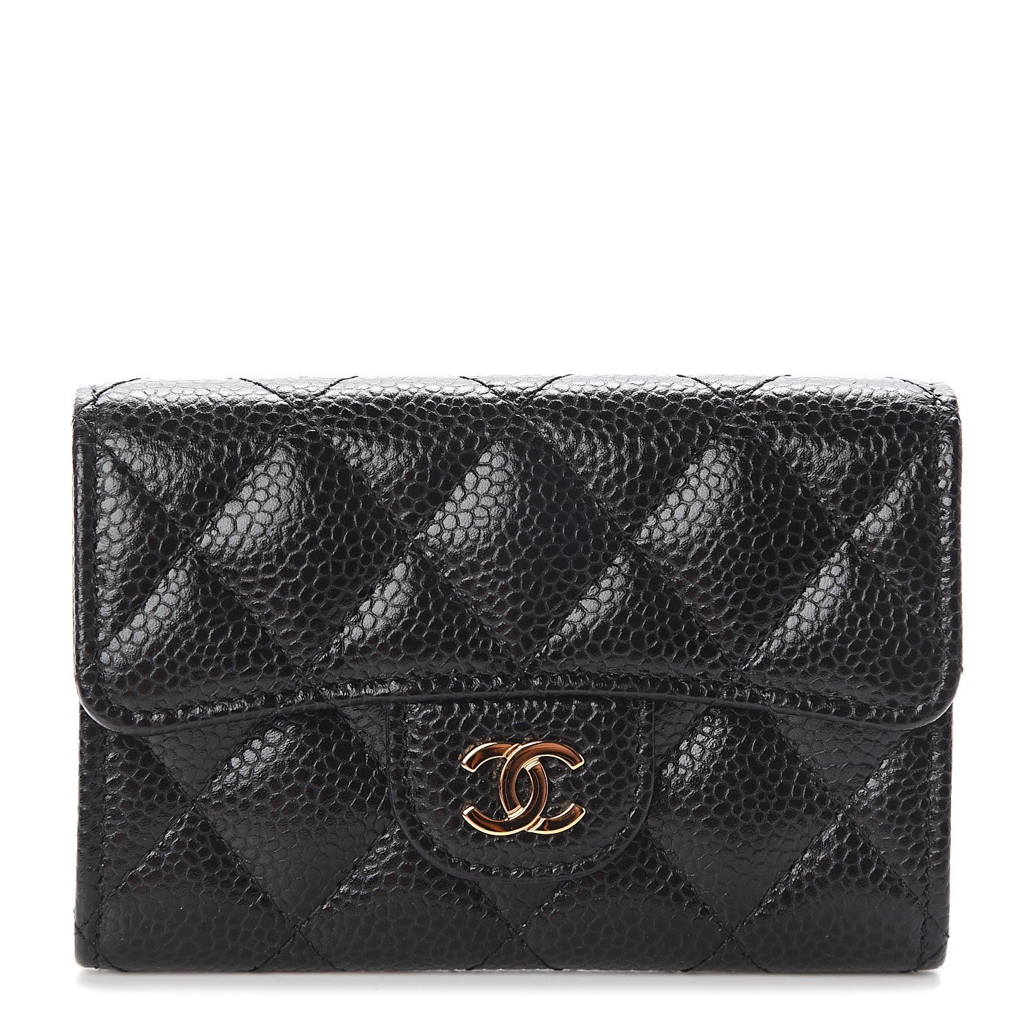 Chanel Caviar Quilted Flap Card Holder Black 1 of 7