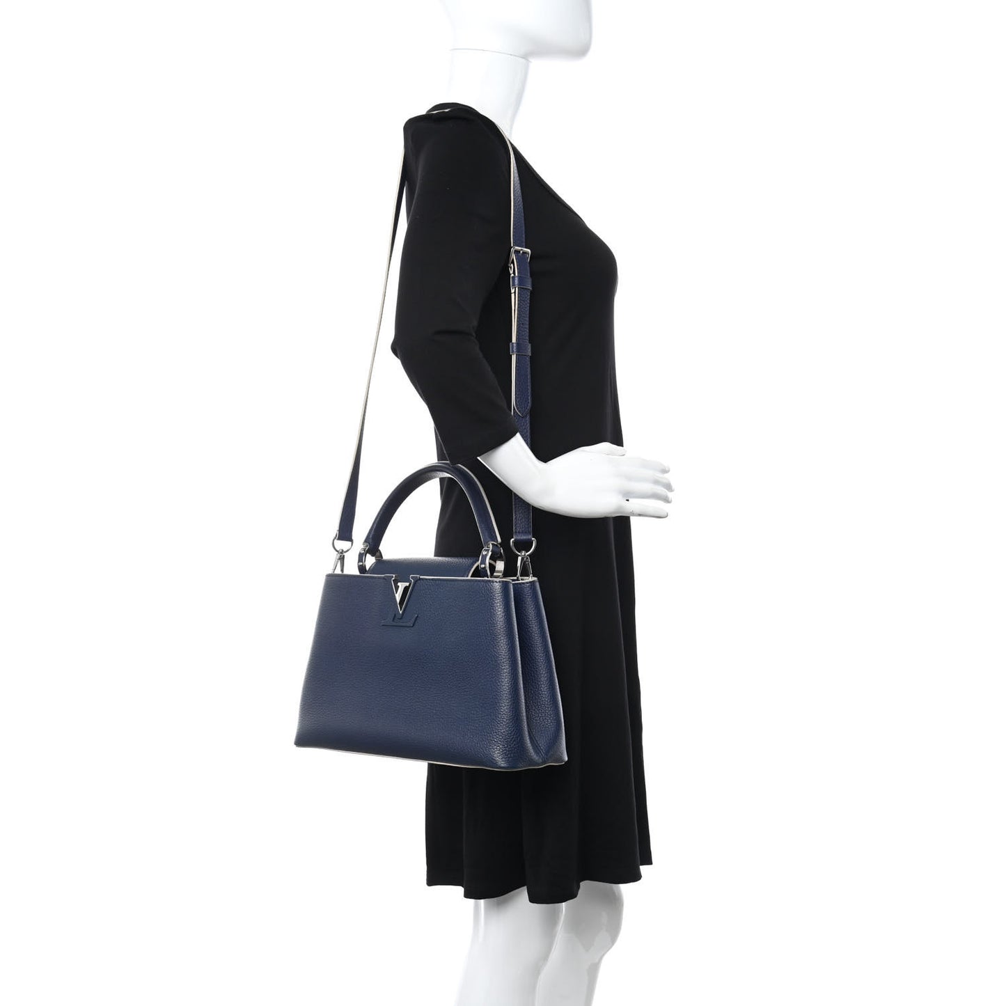 Taurillon Capucines PM Blue White