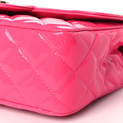 Chanel Patent Calfskin Quilted Mini Rectangular Flap Pink 9 of 10