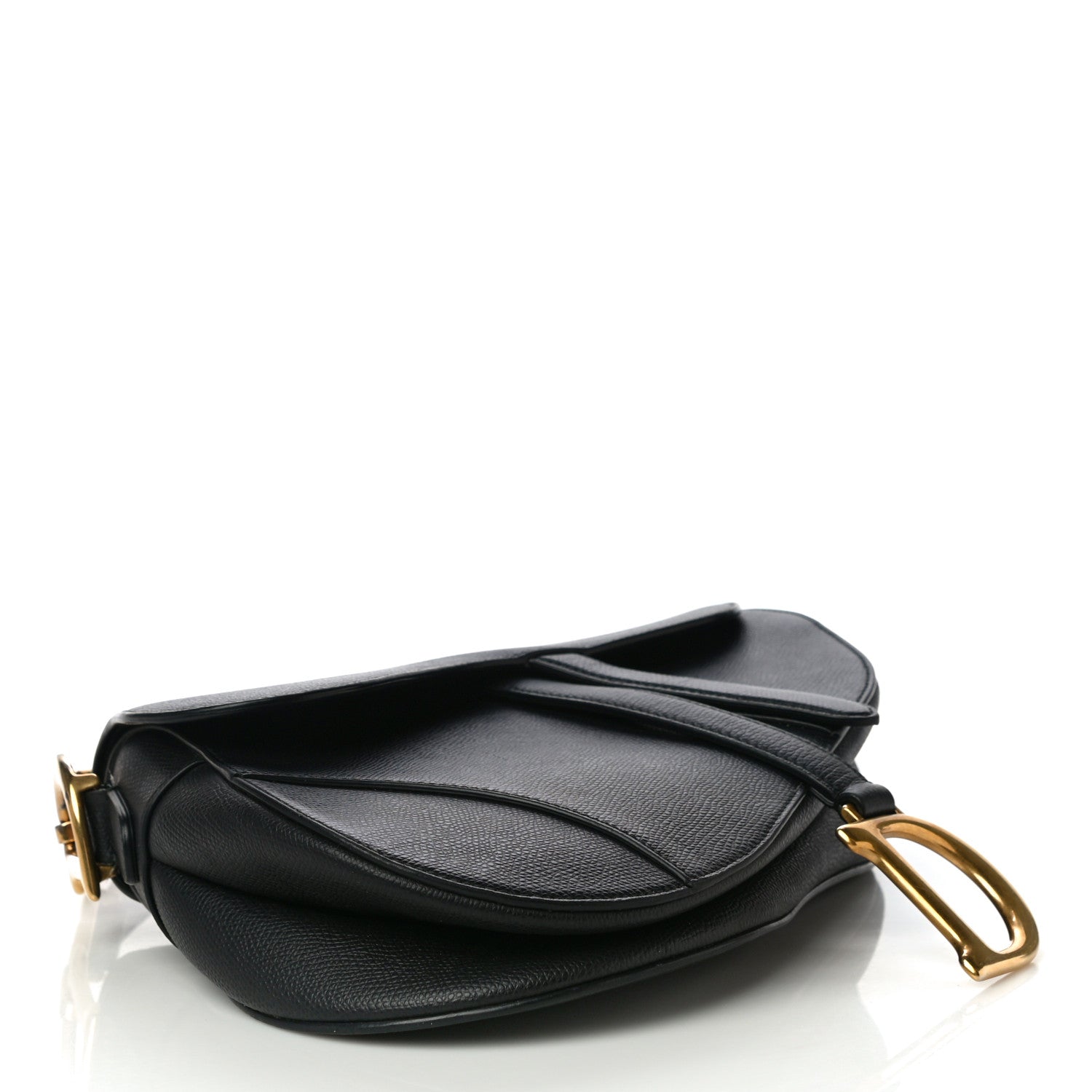 Christian Dior Grained Calfskin Saddle Bag Black 4 of 17