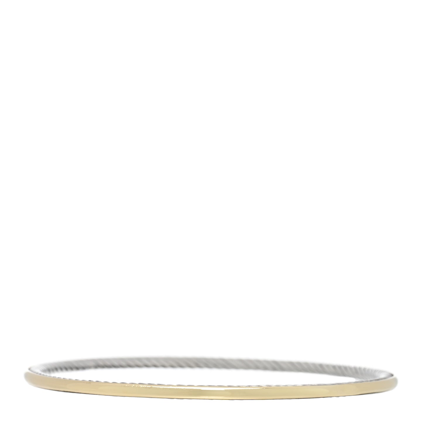 Sterling Silver 18K Yellow Gold Cable Bangle Bracelet