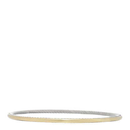 David Yurman Sterling Silver 18K Yellow Gold Cable Bangle Bracelet 1 of 3