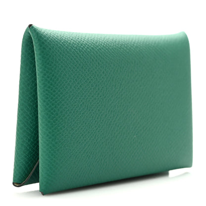 Hermes Epsom Verso Calvi Duo Card Case Vert Vertigo Jaune Milton 3 of 7