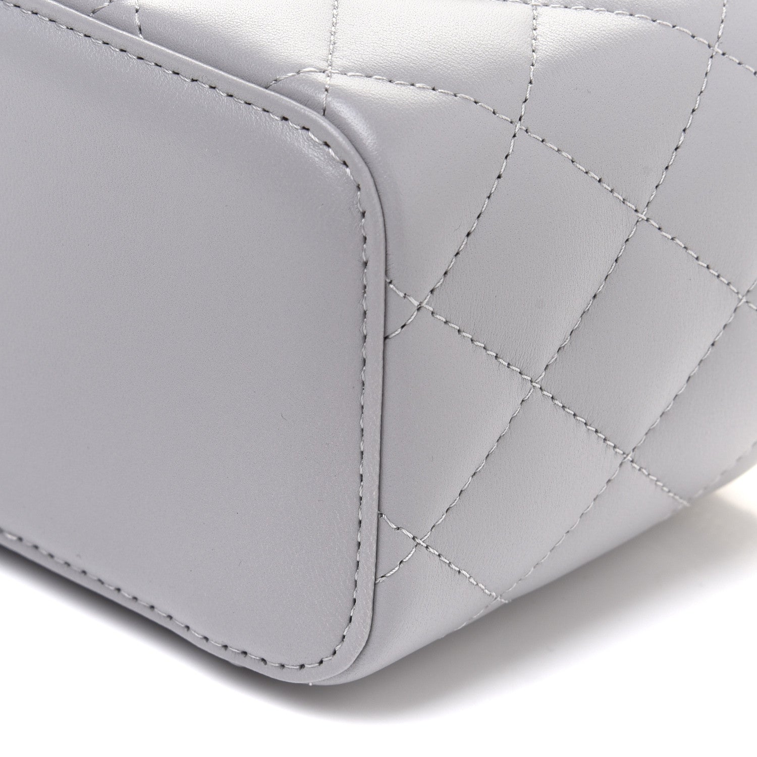 Chanel Lambskin Quilted Small Pearl Crush Vanity Case With Chain Grey 11 of 12