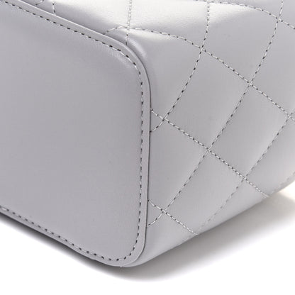 Chanel Lambskin Quilted Small Pearl Crush Vanity Case With Chain Grey 11 of 12