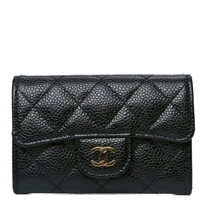 Chanel Caviar Quilted Flap Card Holder Wallet Black 1 of 4