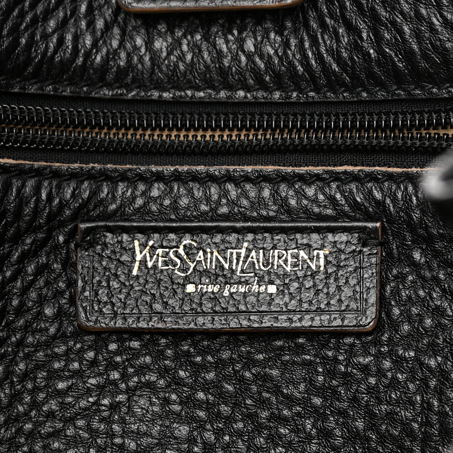Textured Calfskin Y Bag Black