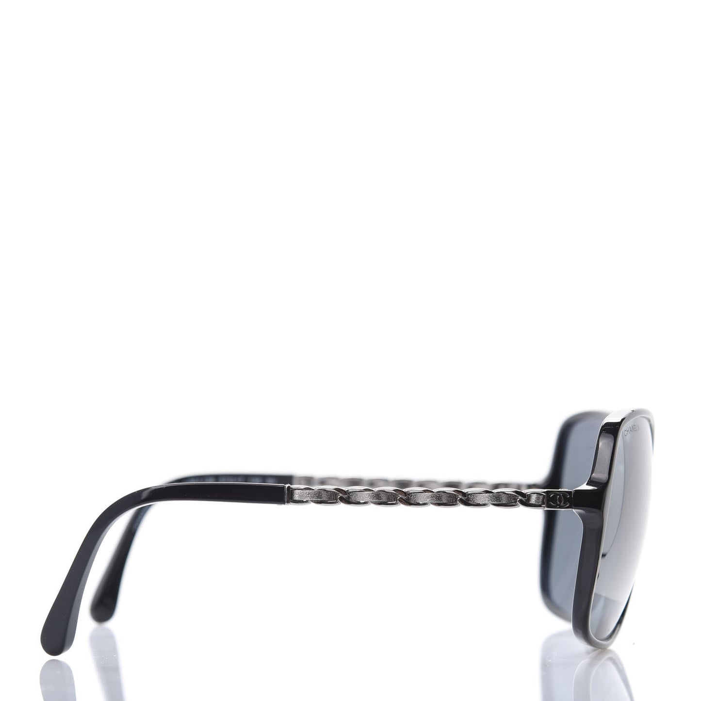 Lambskin Square Chain Sunglasses 5210-Q Black