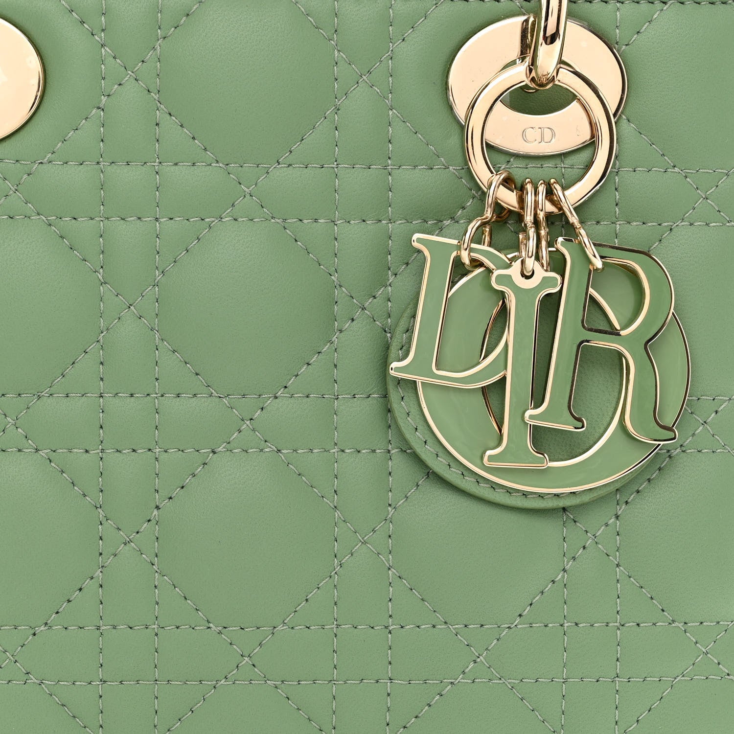 Christian Dior Lambskin Cannage Small My ABCDior Lady Dior Green 9 of 11