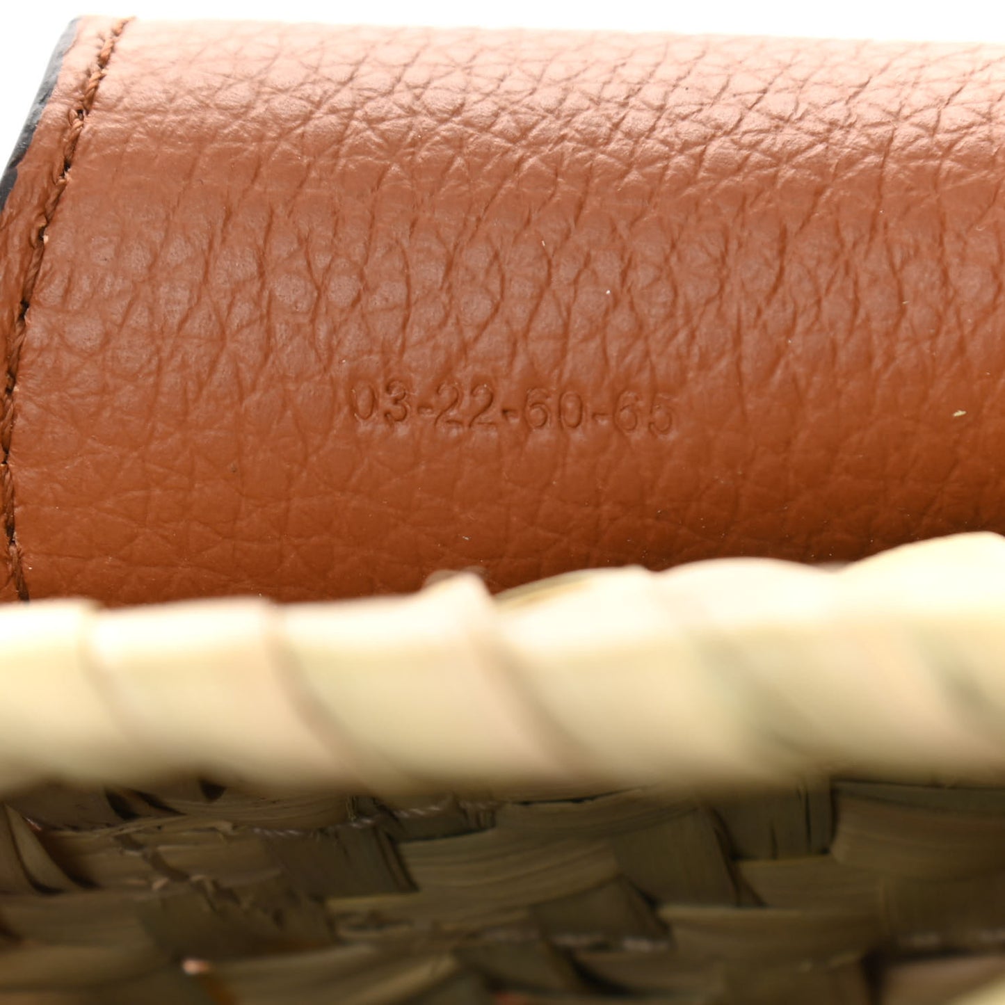 Raffia Small Grain Calfskin Small Marcie Basket Crossbody Tan