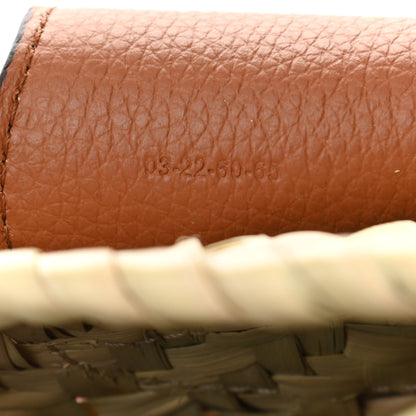 Chloe Raffia Small Grain Calfskin Small Marcie Basket Crossbody Tan 6 of 9