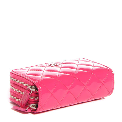 Chanel Patent Calfskin Quilted Zip Around Phone Holder Pink 4 of 8