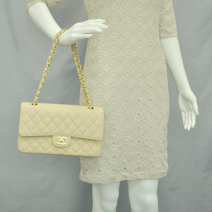 Chanel Caviar Quilted Medium Double Flap Beige 2 of 12