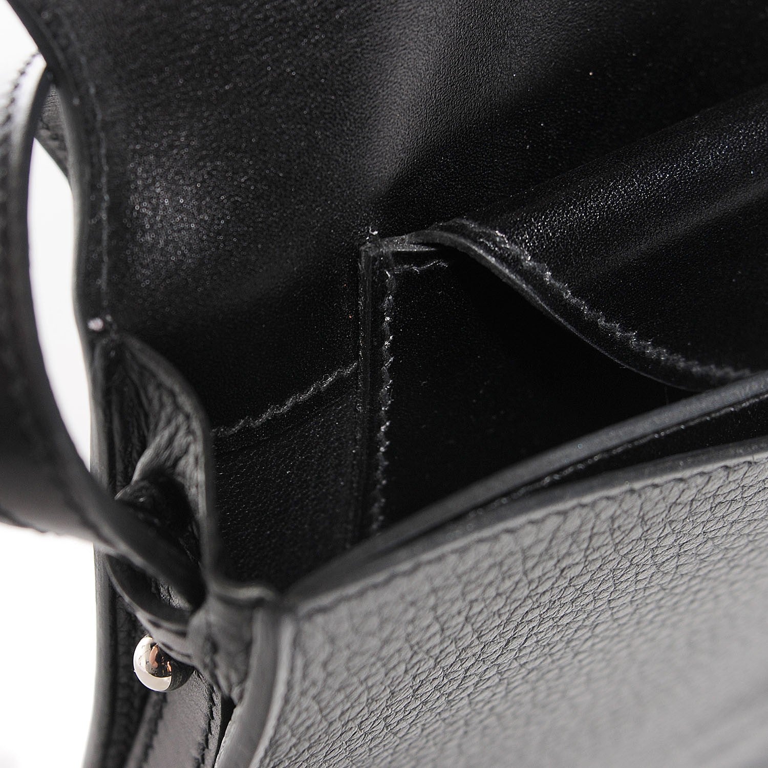 Hermes Box Calf Taurillon Clemence Faco Clutch Black 12 of 14