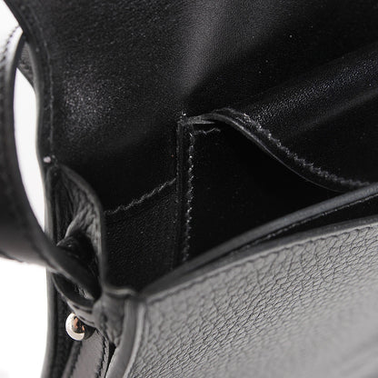 Hermes Box Calf Taurillon Clemence Faco Clutch Black 12 of 14
