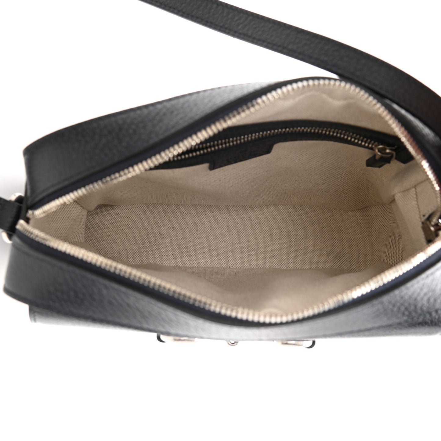 GG Supreme Monogram Textured Dollar Calfskin Small Horsebit 1955 Shoulder Bag Beige Blue