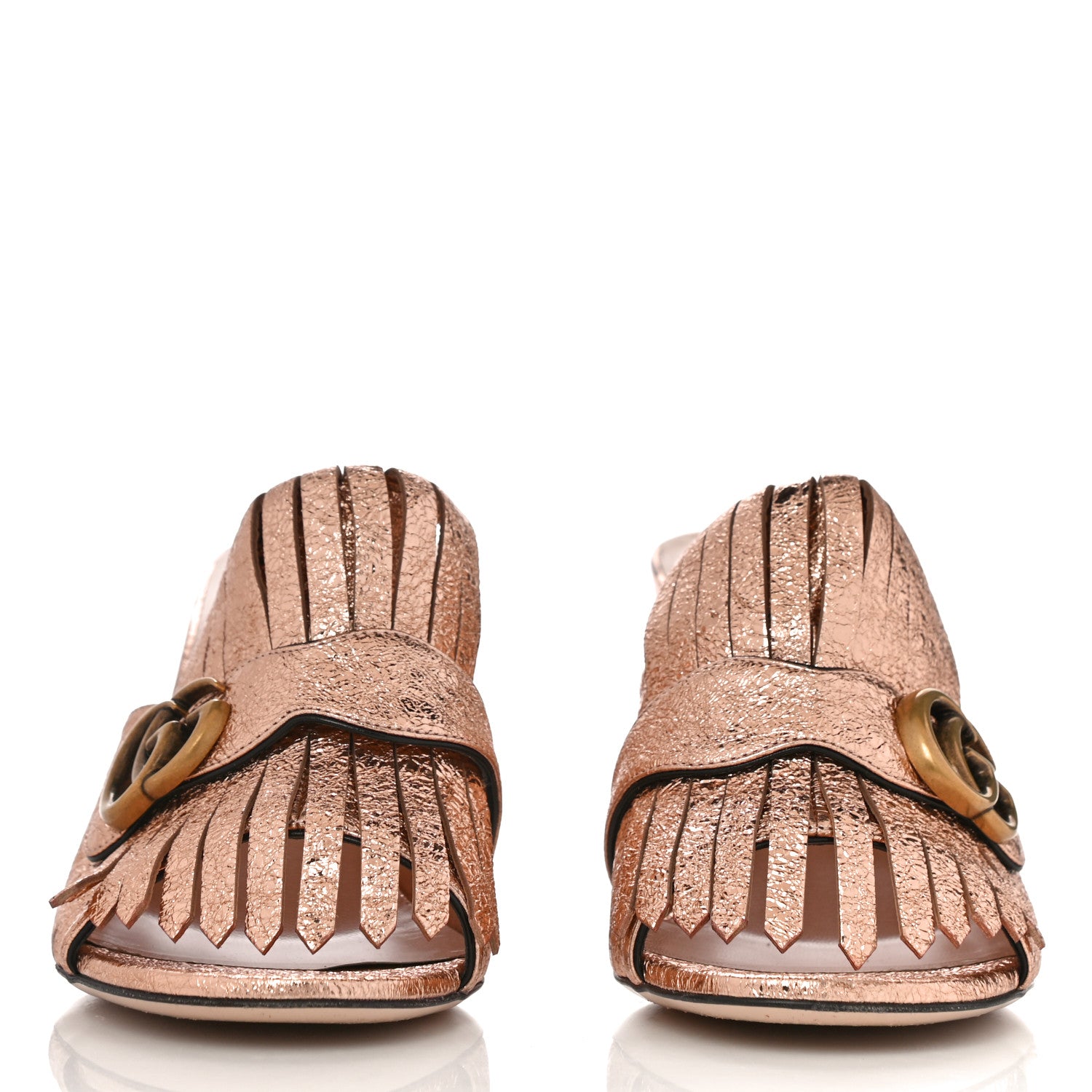 Gucci Galassia GG Marmont Fringe 75mm Slide Sandals 41 Salmone 2 of 13