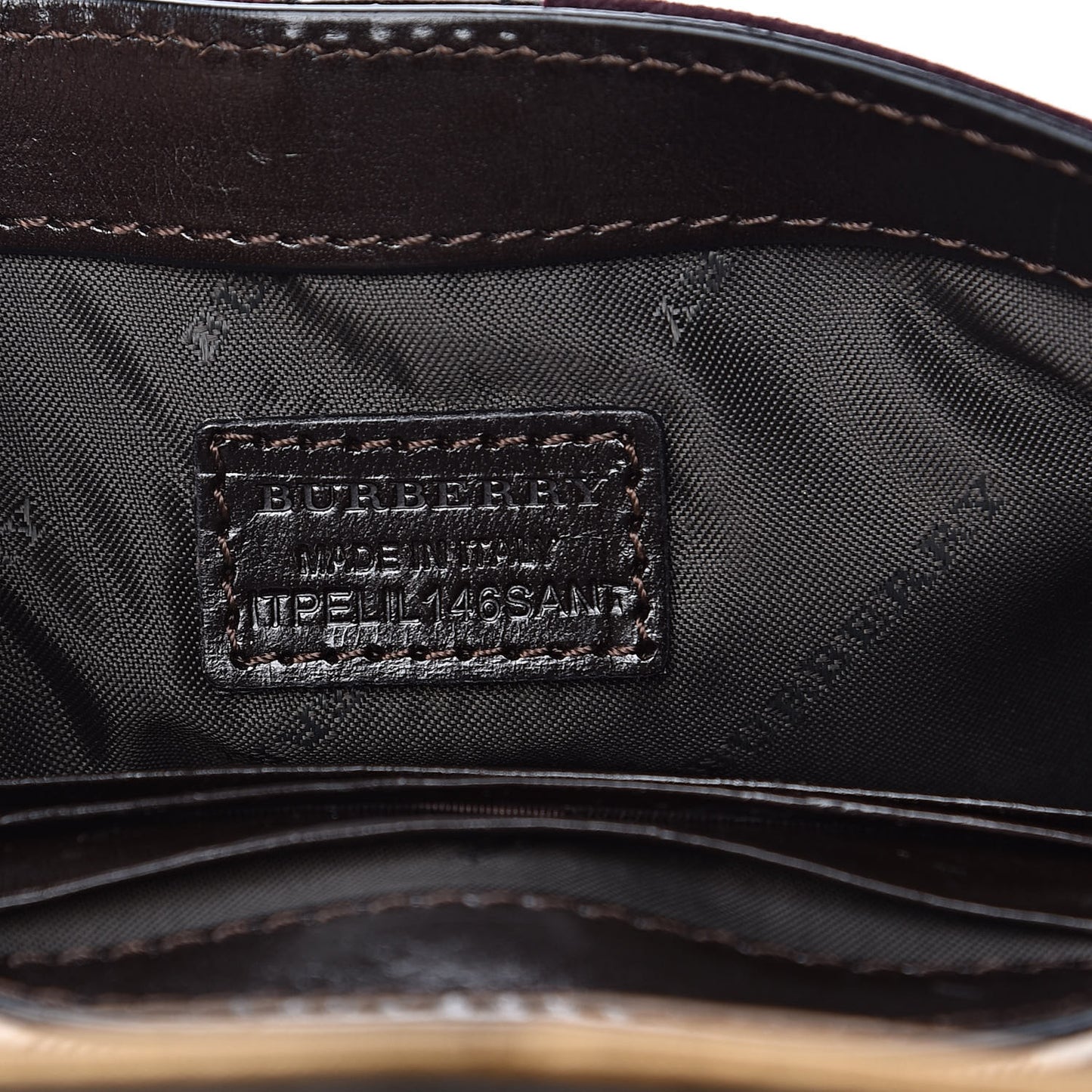 Haymarket Check Suede Mini Berkeley Crossbody Burgundy