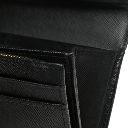 Prada Saffiano Metal Continental Flap Wallet Black 12 of 13