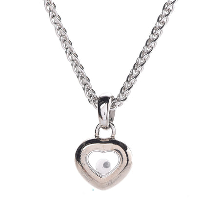 Chopard 18K White Gold Happy Diamonds Icons Heart Pave Pendant Necklace 5 of 7