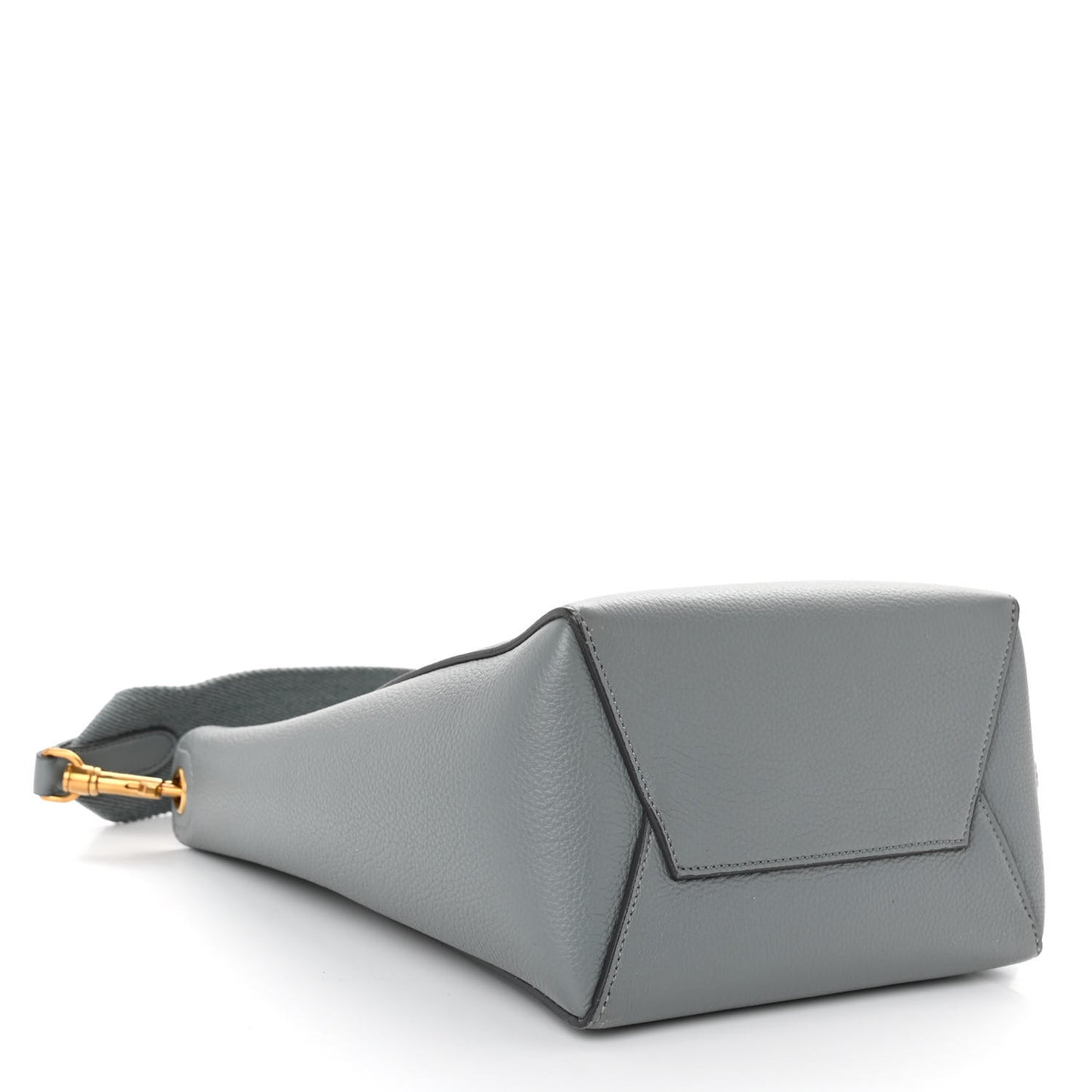 Soft Grained Calfskin Small Sangle Bucket Bag Grey