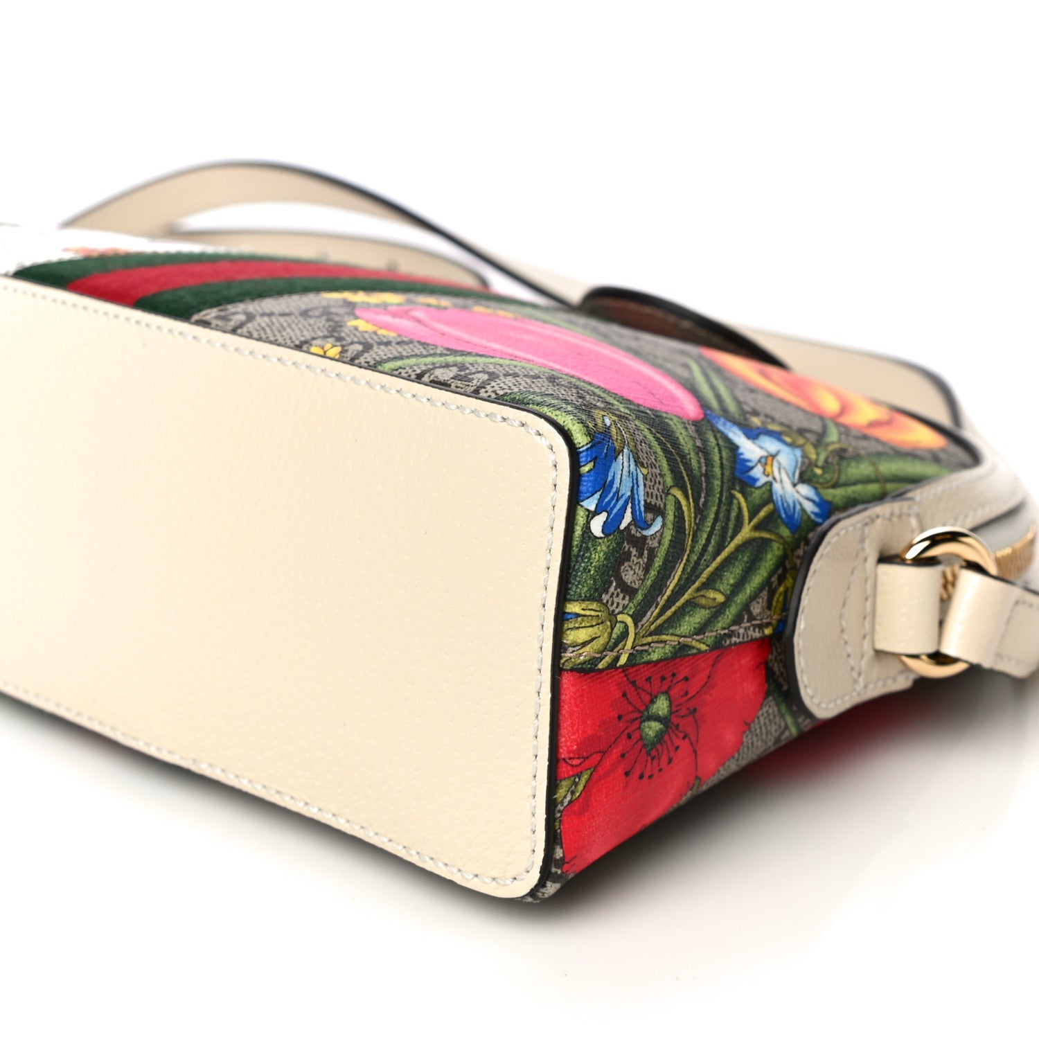 Gucci GG Supreme Monogram Flora Web GG Small Ophidia Dome Shoulder Bag White 12 of 12