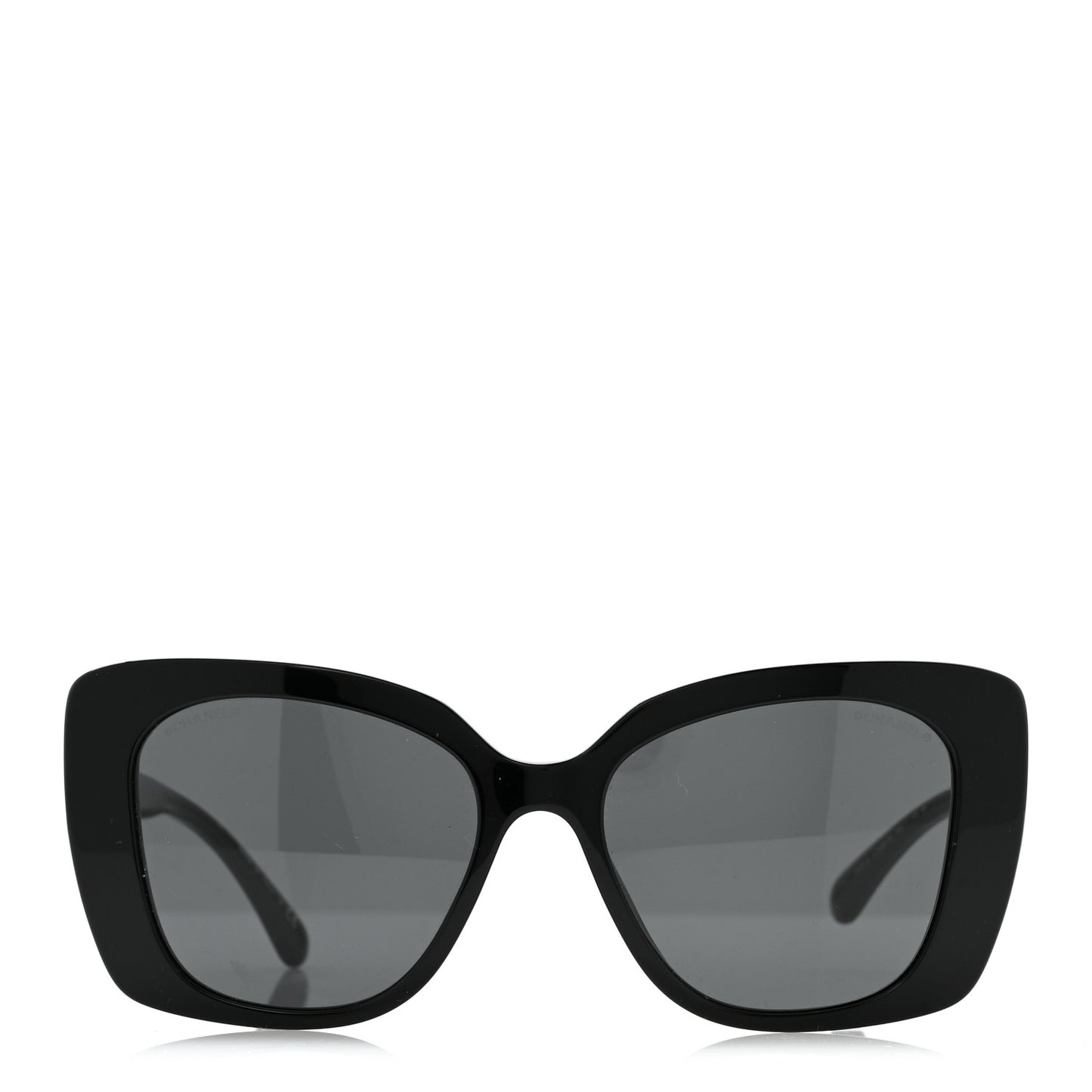 Acetate Strass Polarized Square Sunglasses 5422-B Black White