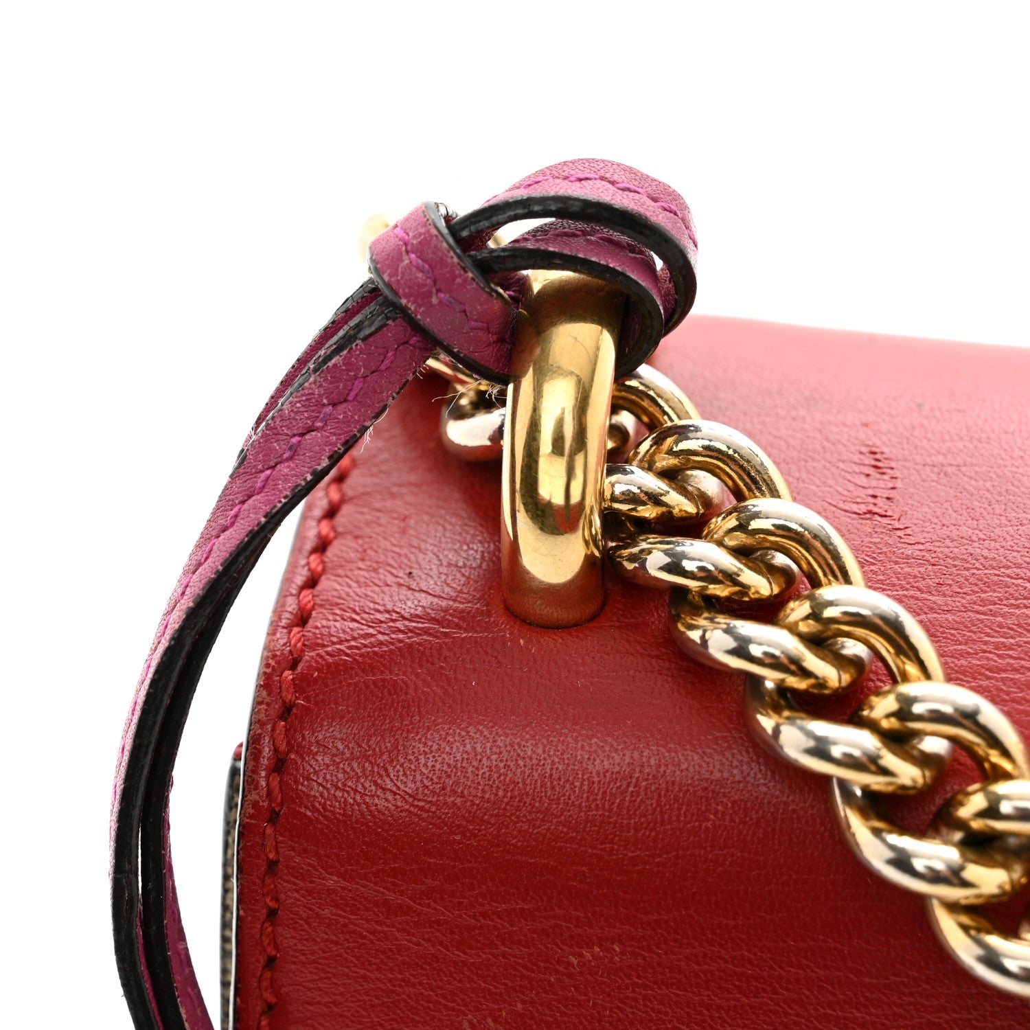 Gucci GG Supreme Monogram Calfskin Small Padlock Shoulder Bag Beige Hibiscus Red New Rosette 13 of 14