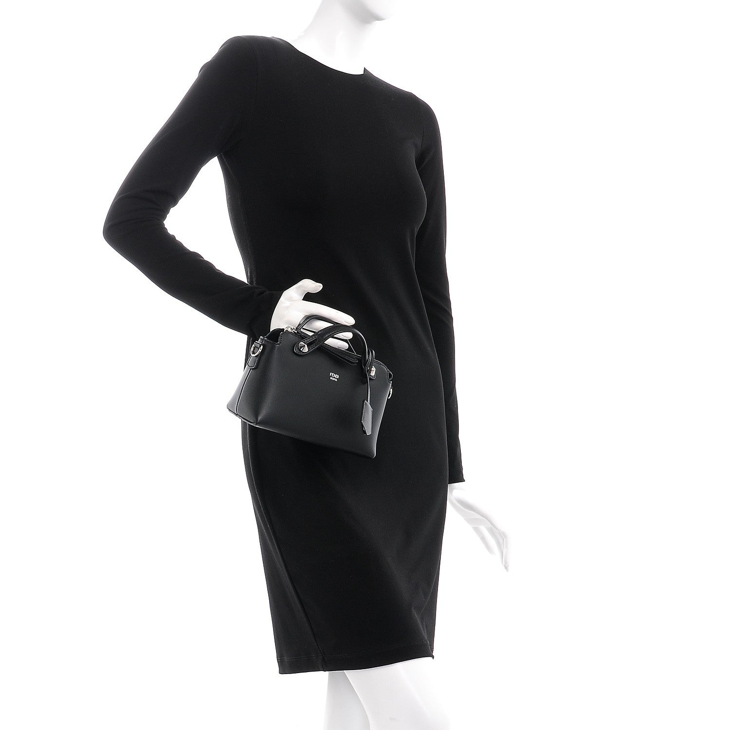 Fendi Vitello Dolce Mini By The Way Boston Bag Black 3 of 8