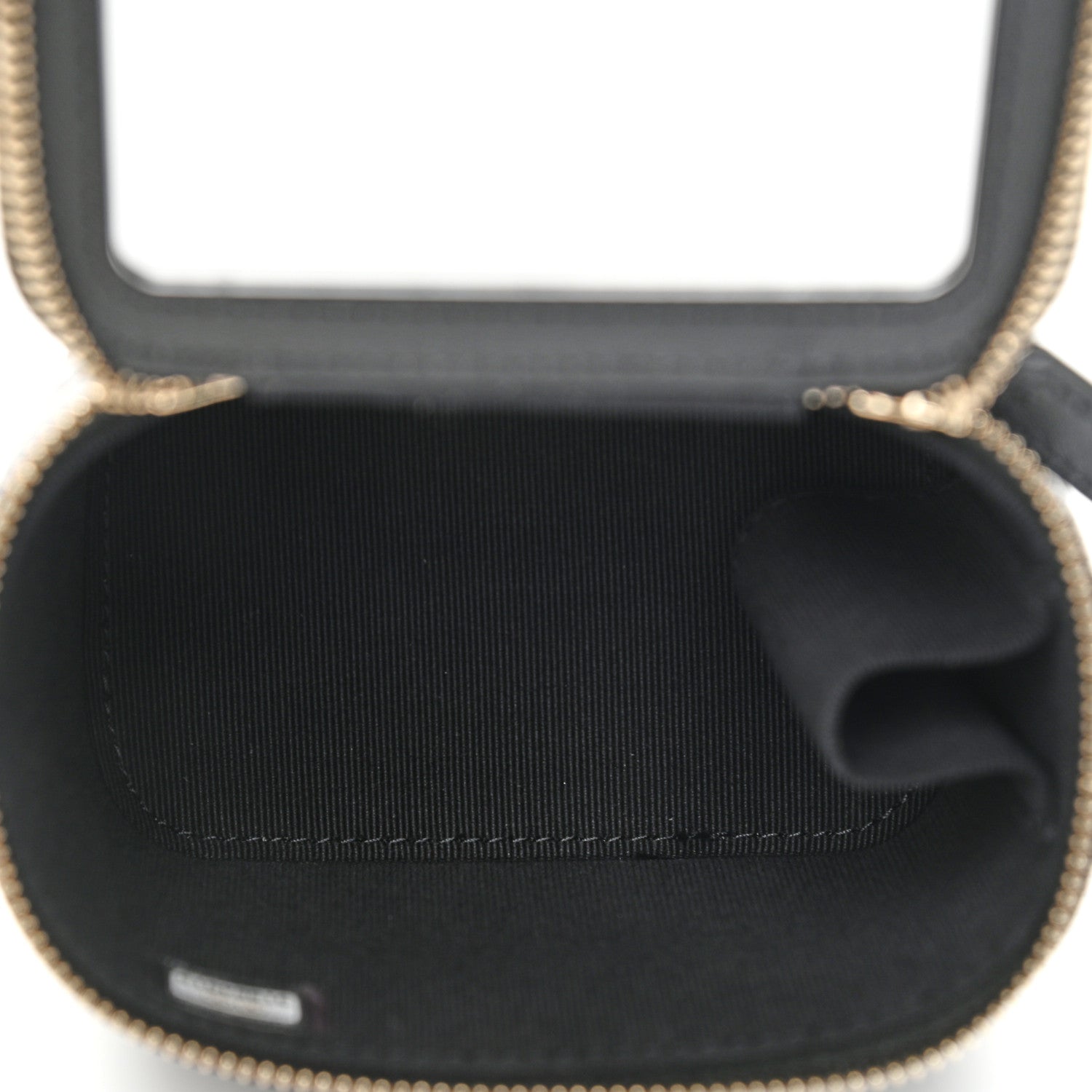 Chanel Lambskin Quilted Mini Vanity Case With Pearl Chain Black 4 of 11