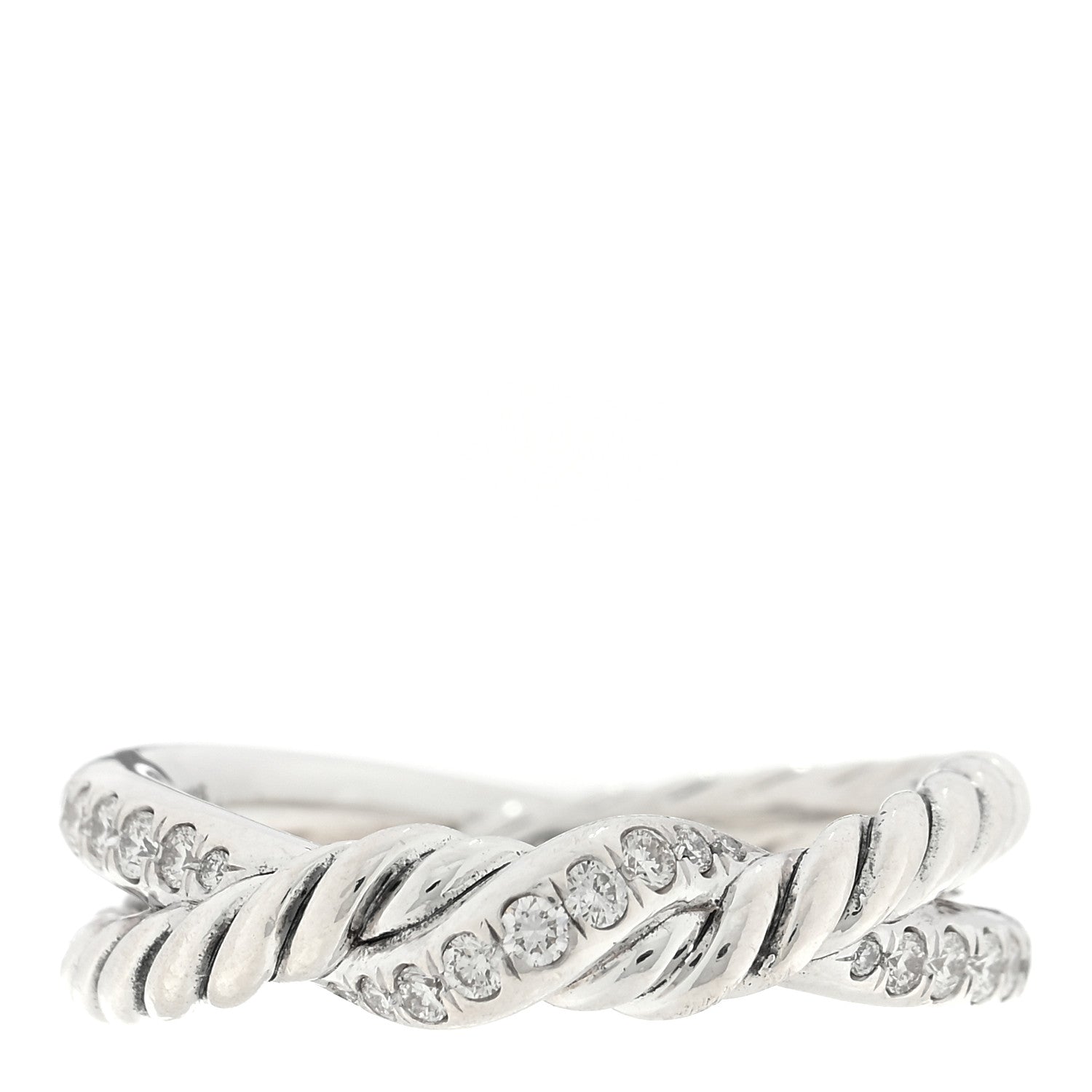 David Yurman Sterling Silver Diamond Continuance Band Ring 50 5.5 1 of 4