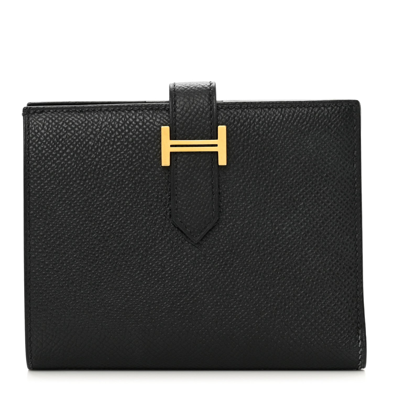 Hermes Epsom Bearn Compact Wallet Black 1 of 7
