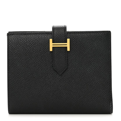 Hermes Epsom Bearn Compact Wallet Black 1 of 7