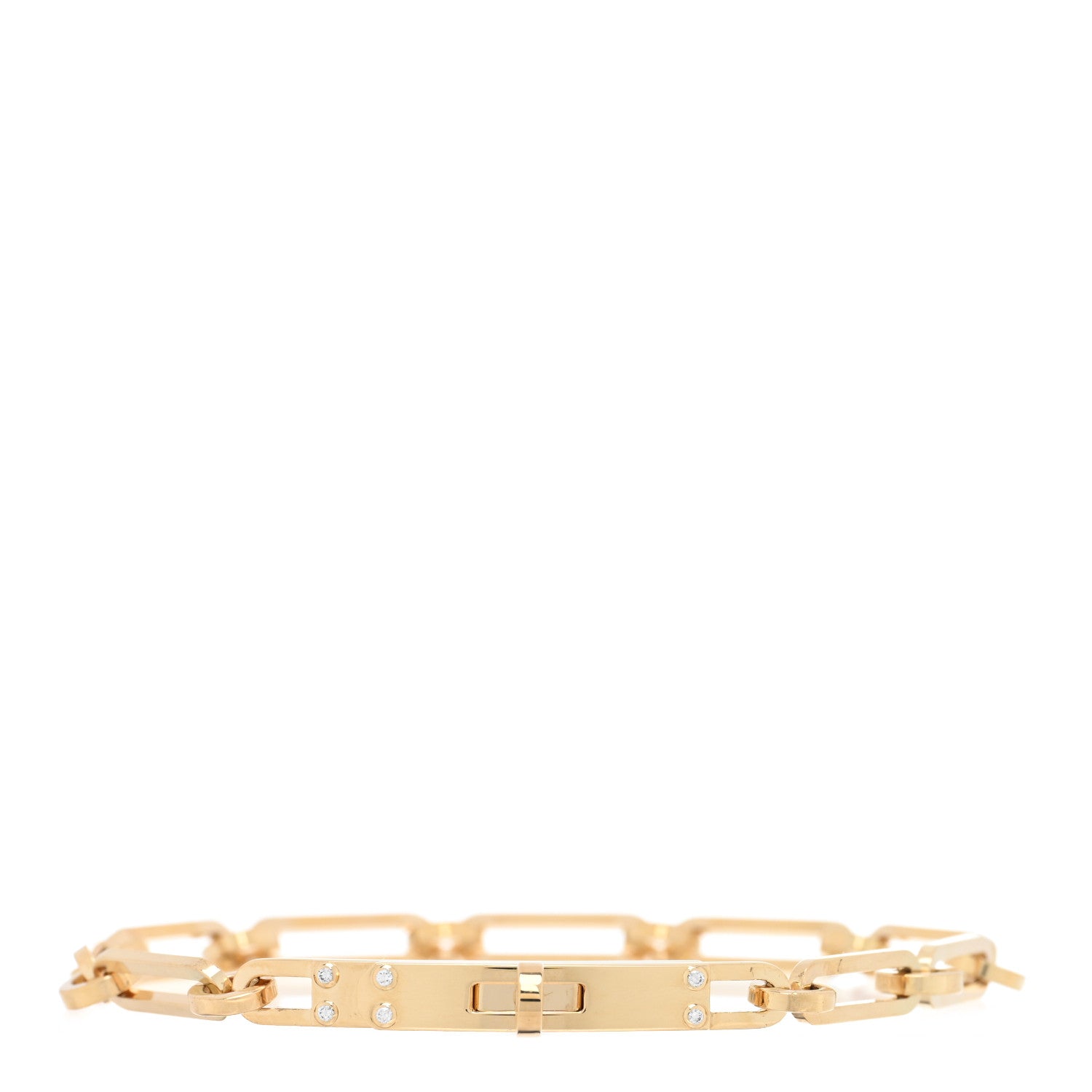 Hermes 18K Yellow Gold Kelly Chaine Bracelet LG 1 of 4
