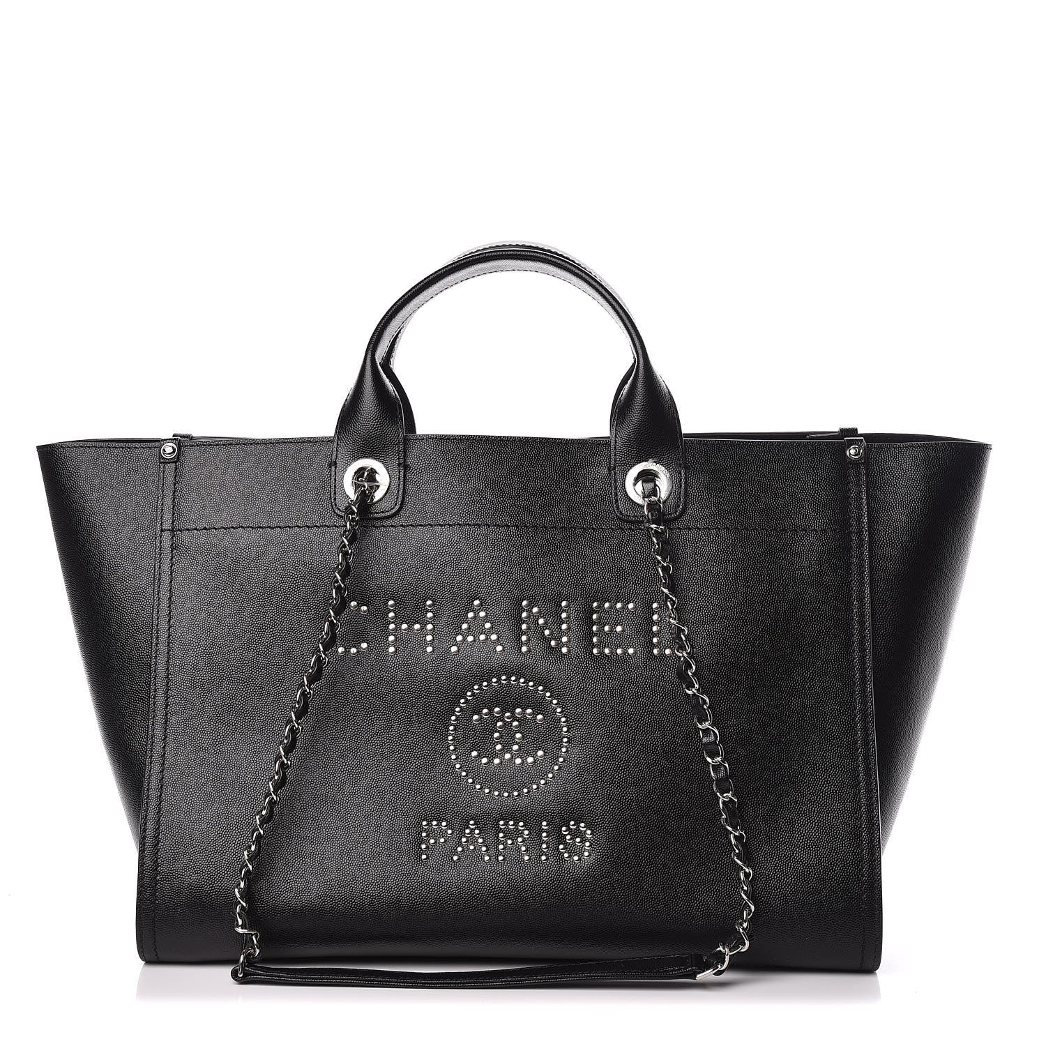 Chanel Caviar Large Studded Deauville Tote Black 1 of 11
