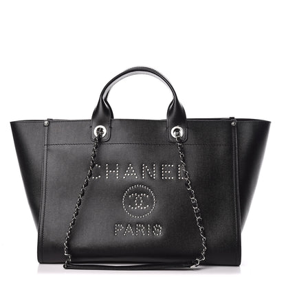 Chanel Caviar Large Studded Deauville Tote Black 1 of 11