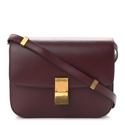 Celine Box Calfskin Medium Classic Box Flap Bag Burgundy 1 of 9