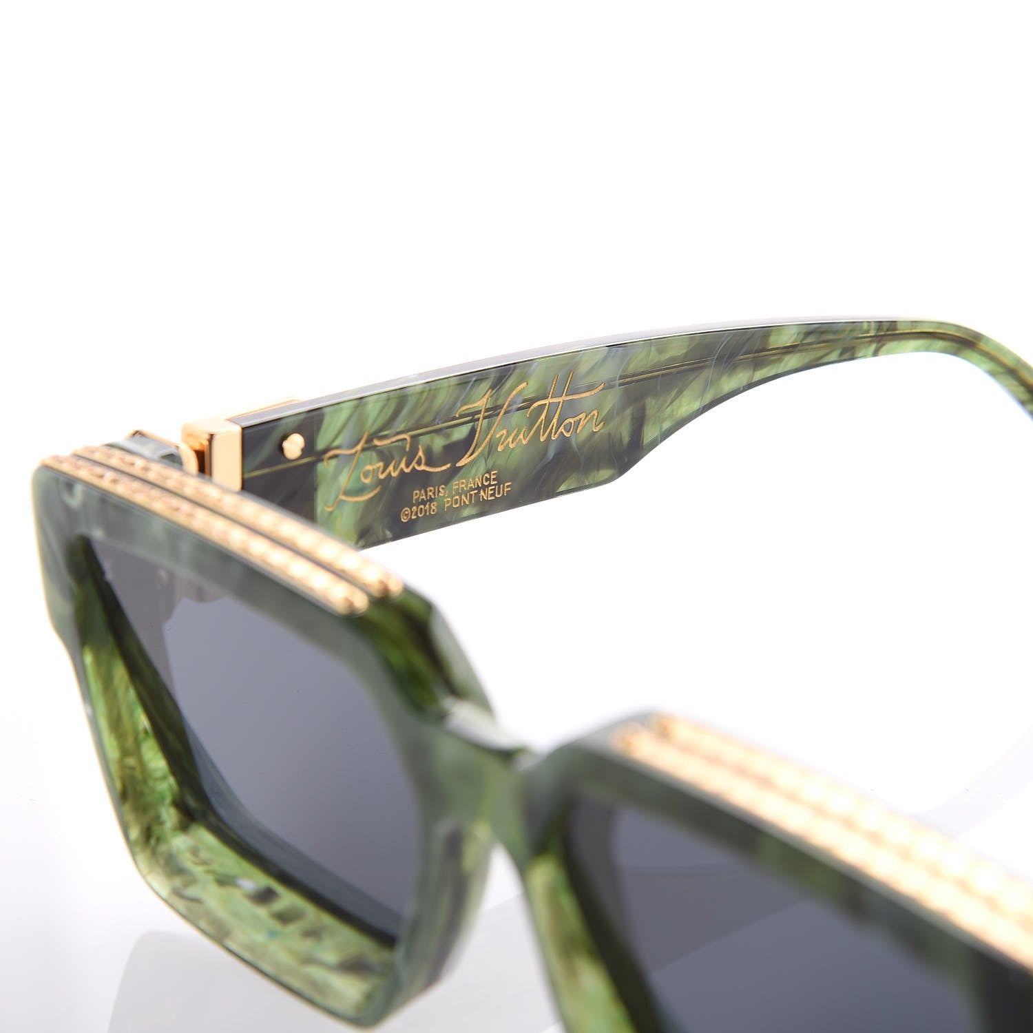 Louis Vuitton Acetate 1.1 Millionaires Z1167W Sunglasses Green Marble 6 of 8
