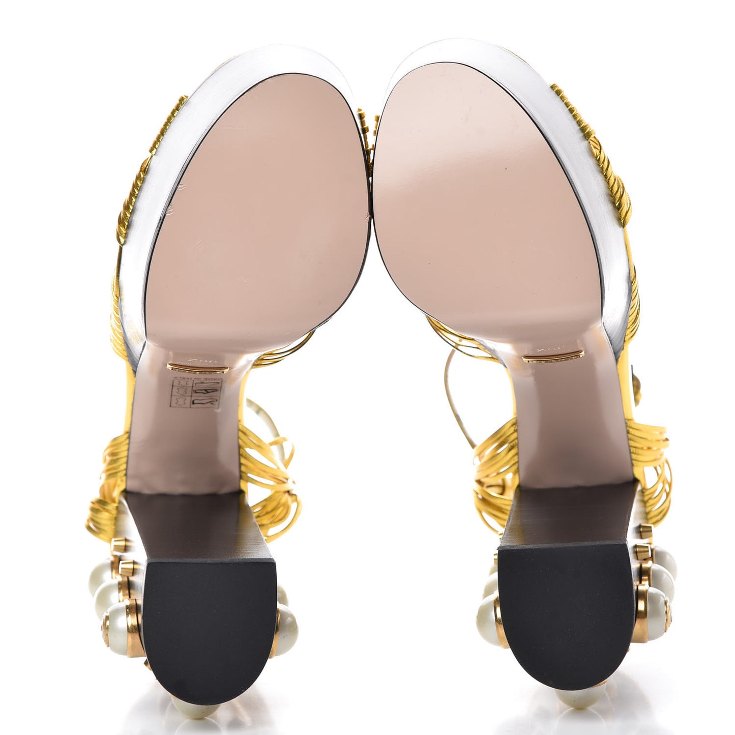Malaga Kid Pearl Knot Platform Sandals 36.5 Black Gold