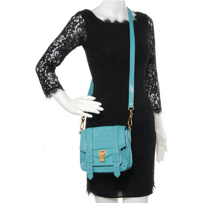 Proenza Schouler Leather PS1 Mini Pouch Messenger Bag Lagoon 2 of 11