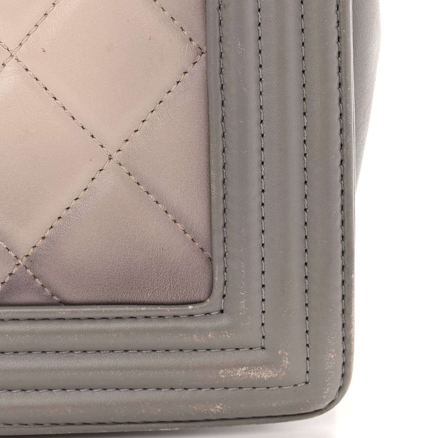 Chanel Calfskin Ombre Quilted Large Boy Flap Grey Beige 14 of 20