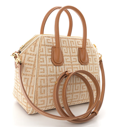 Givenchy Raffia Jacquard Fabric 4G Mini Antigona Beige 3 of 9