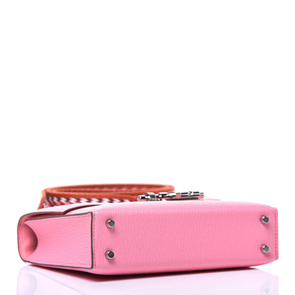 Hermes Chevre Mysore Mini Verrou Large Strap Bag Rose Confetti White 4 of 10