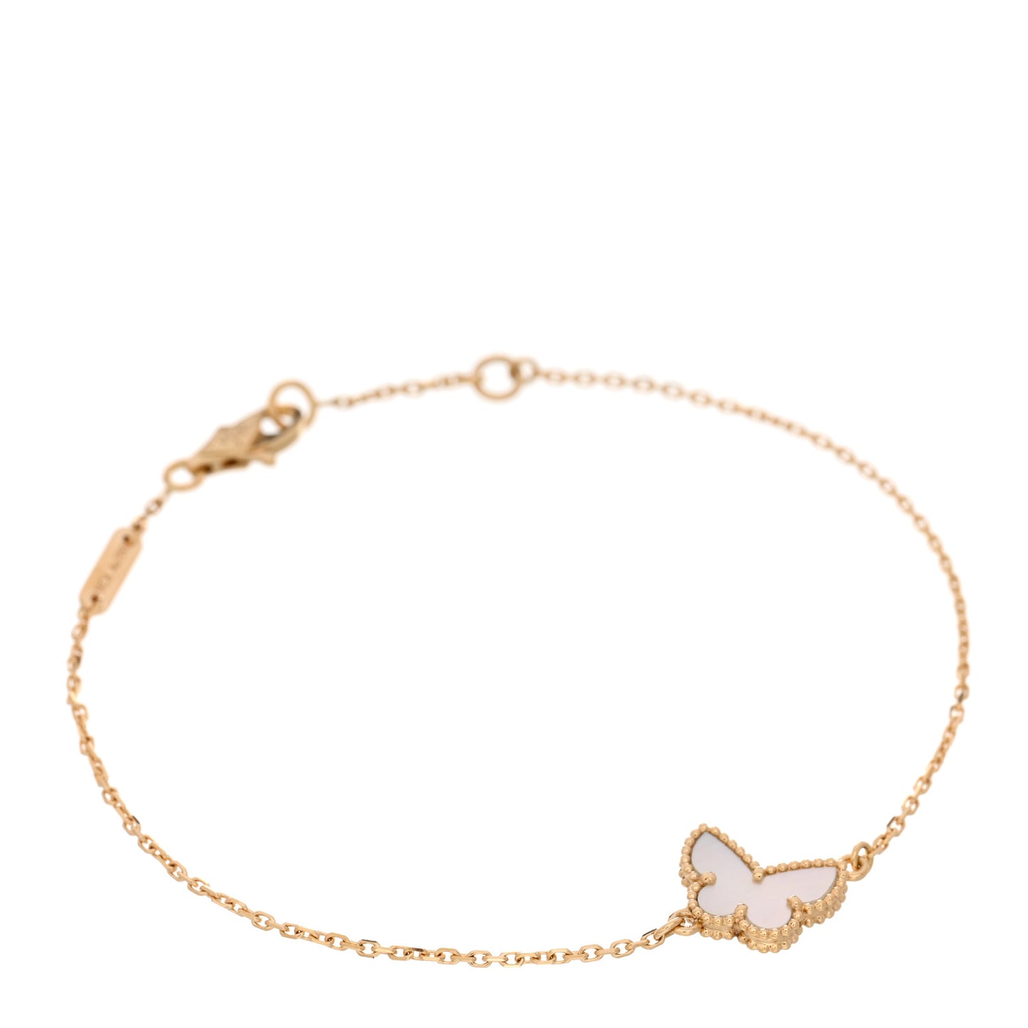 18K Yellow Gold Mother of Pearl Sweet Alhambra Butterfly Bracelet