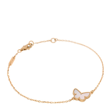 Van Cleef & Arpels 18K Yellow Gold Mother of Pearl Sweet Alhambra Butterfly Bracelet 1 of 4