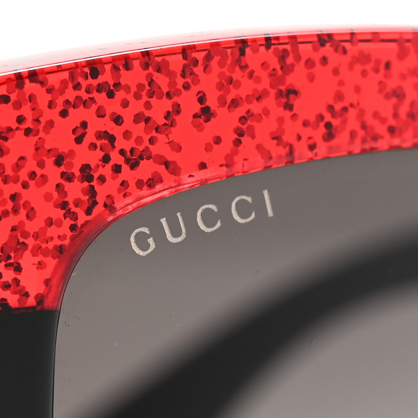Acetate Square Frame Sunglasses GG0083S Glitter Red Black Green