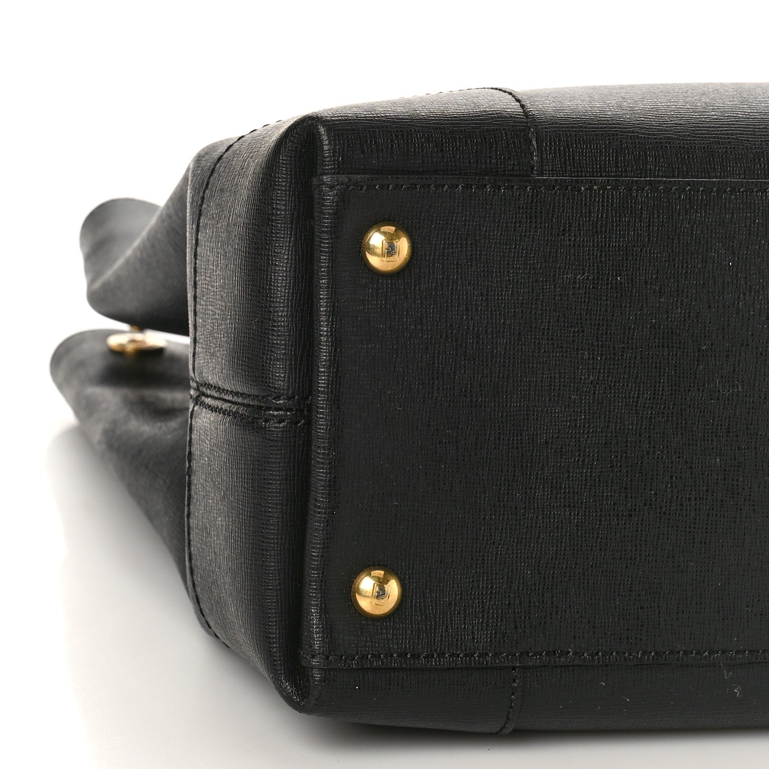 Fendi Textured Calfskin Chameleon Shopper Tote Black 7 of 8