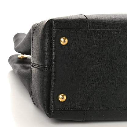 Fendi Textured Calfskin Chameleon Shopper Tote Black 7 of 8